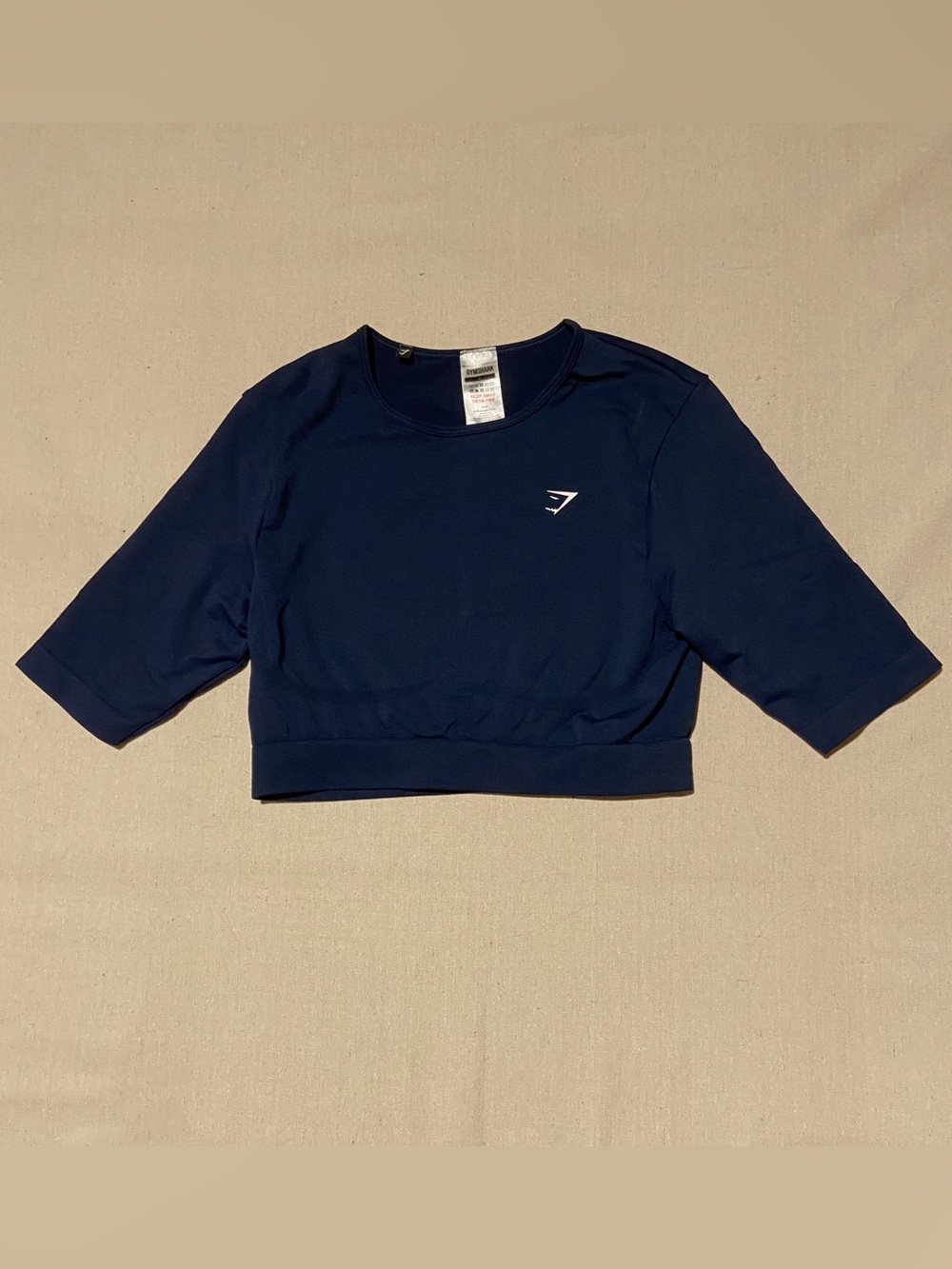 Gymshark Navy Cropped Workout Top